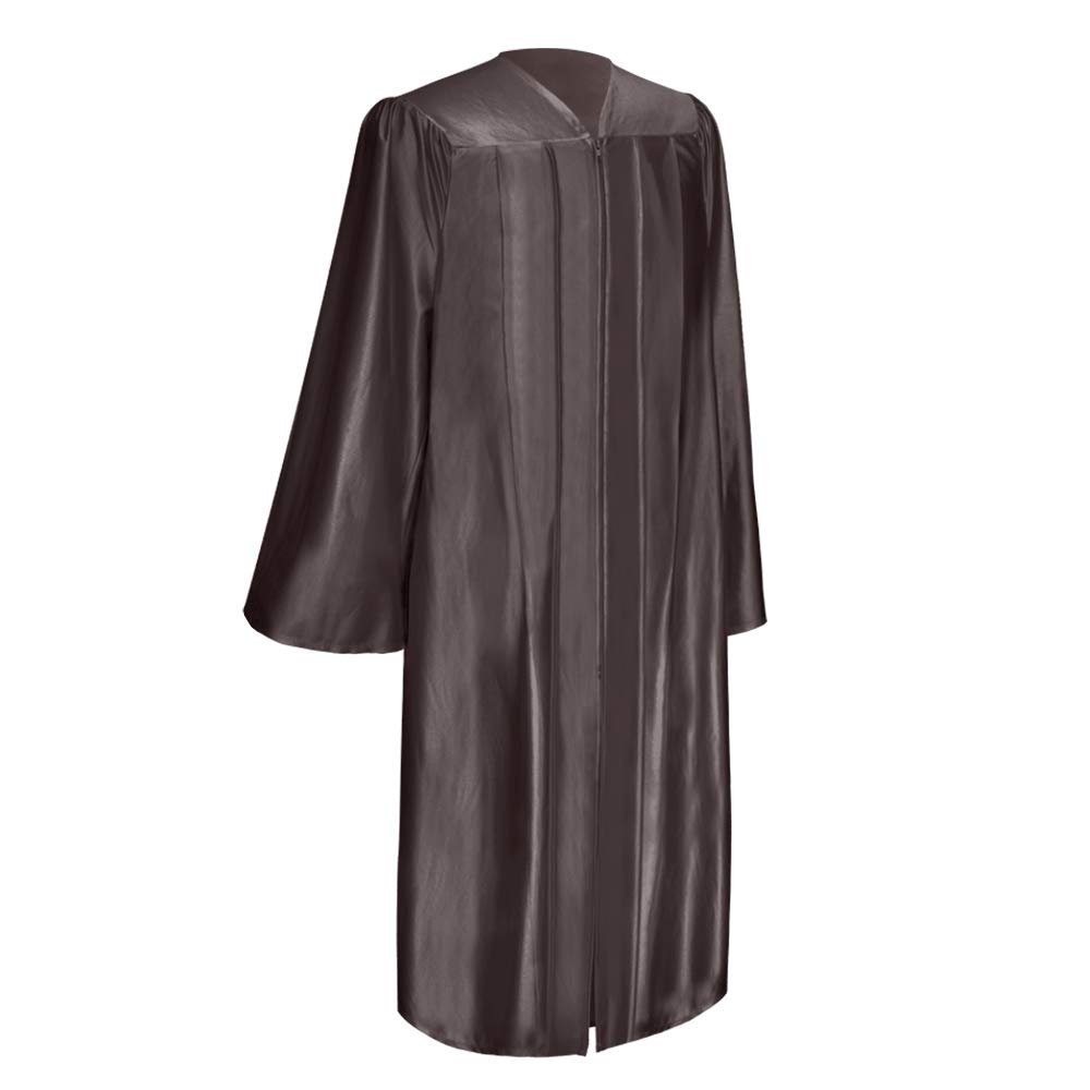 Endea Church Shiny Choir Robe (48XL (5'3" - 5'5") Fullfit, Brown)