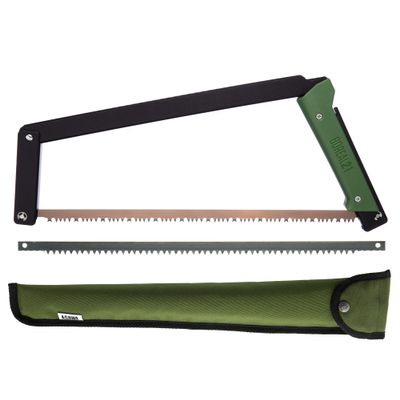 AGAWA - BOREAL21 Tripper Kit - Includes 21" Folding Saw, Nylon Carrying Case, 21" All-Purpose & 21" Aggressive Blade - For Camping, Hiking & Survival Gear (Black Frame/Green Handle)