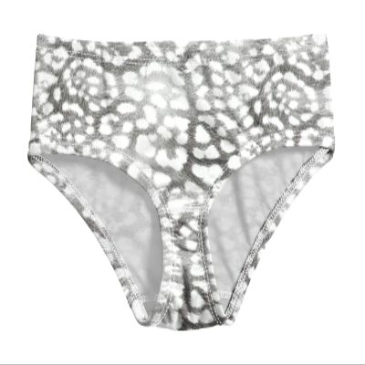 City Threads Girls Swim Brief Bottom UPF 50+ Rash Guard Bathing Suit Soft Comfortable Durable Made in USA, Leopard Monochrome, 4Y