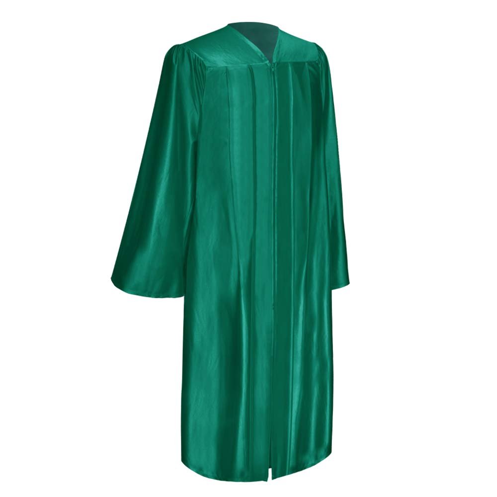 Endea Church Shiny Choir Robe (39 (4'6" - 4'8"), Emerald Green)