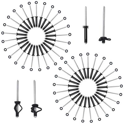 50 Set of 3/16" Long Grip Tri-Grip Rivets Tri-Fold Tri Bulb Mounting Rivet with Waterproof O Rings for Deep Water Installing Kayak Canoe and Boat Accessories etc