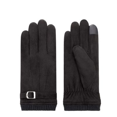 FUFU Gloves Winter Gloves Touch Screen Gloves Men Windproof Outdoor Driving Gloves (Color : Black)