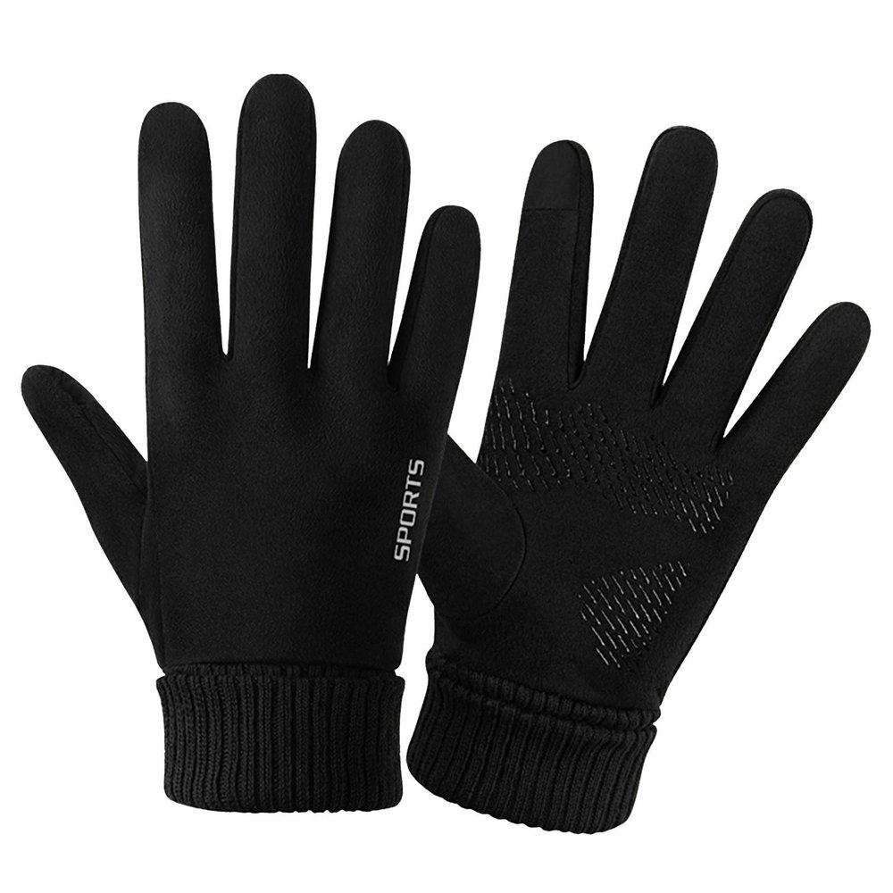 FUFU Gloves Touch Screen Anti-Slip Lightweight Gloves Liners for Cycling Biking Sporting Driving, Running Gloves (Color : Black)