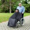 ANYOO Wheelchair Waterproof Poncho with Hood Reusable Cover Lightweight Poncho Cloak for Adult(Black) One Size view 2