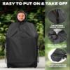 ANYOO Wheelchair Waterproof Poncho with Hood Reusable Cover Lightweight Poncho Cloak for Adult(Black) One Size view 4