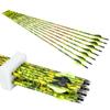 Pinals Archery 28" 300 340 350 400 Spine Carbon Hunting Arrows for Compound Recurve Bow Practice Target 28 Inch Camo Arrow Shaft Pack of 12PCS Yellow 340 view 1