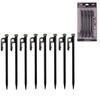 camping moon 7.9-Inch Heavy-Duty Tent Stake  #45 Carbon Steel Camping Peg with Round Hole & R-Shaped Hook, Strong Ground Anchor for Hard Soil, Rocky Terrain, Riverbanks, and Outdoor Use T-20-8P view 1