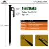 camping moon 7.9-Inch Heavy-Duty Tent Stake  #45 Carbon Steel Camping Peg with Round Hole & R-Shaped Hook, Strong Ground Anchor for Hard Soil, Rocky Terrain, Riverbanks, and Outdoor Use T-20-8P view 2