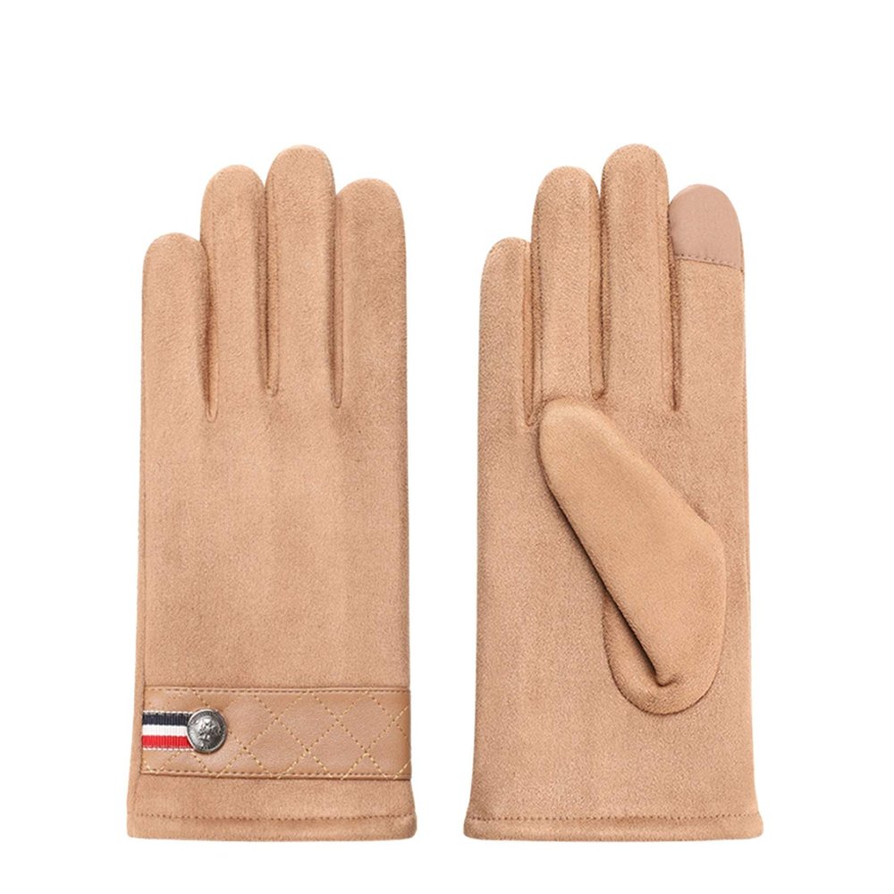 FUFU Gloves Winter Warm Gloves, Anti Slip Touch Screen Gloves Windproof Thermal Gloves Cold Weather Cycling Gloves (Color : A)