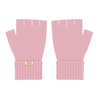 FUFU Gloves Thick Warm Fingerless Gloves Unisex Winter Stretchy Knit Half Finger Gloves (Color : Pink)