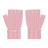 FUFU Gloves Thick Warm Fingerless Gloves Unisex Winter Stretchy Knit Half Finger Gloves (Color : Pink) view 1