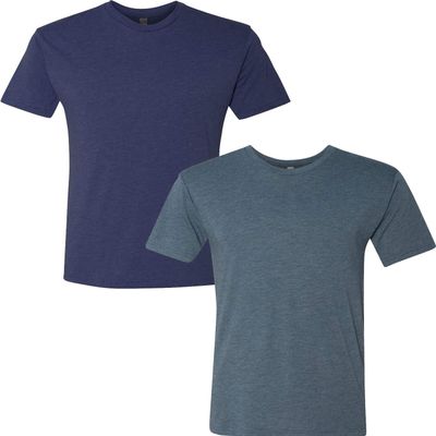 Next Level Premium 6010 Men's Tri-Blend Crew Premium Tee Pack of 2