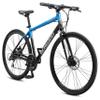 Schwinn Volare 1500 Flat Bar Hybrid Sports Road Bike, Men and Women, 24-Speed, 700c Wheels, 18.5-Inch Aluminum Frame, Mechanical Disc Brakes, Blue/Black view 1