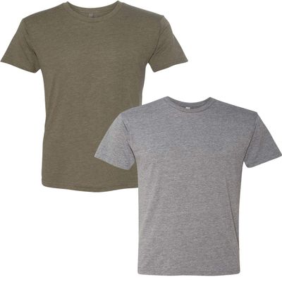 Next Level Premium 6010 Men's Tri-Blend Crew Premium Tee Pack of 2
