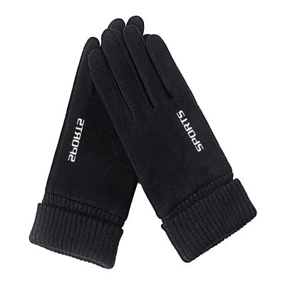 FUFU Gloves Cycling Gloves Outdoor Windproof Touchscreen Anti-Slip Shock-Absorbing Pad Bicycle Biking Gloves (Color : Black)