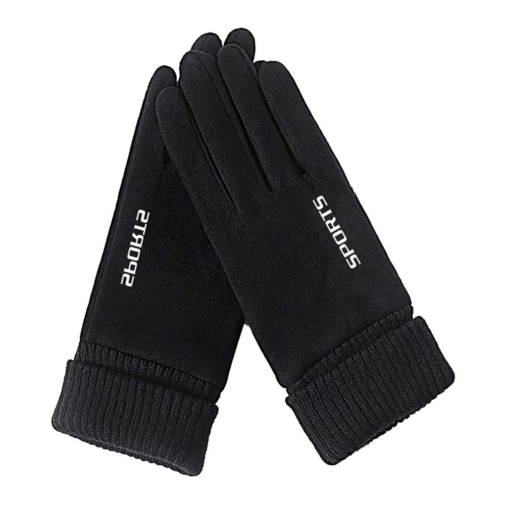 FUFU Gloves Cycling Gloves Outdoor Windproof Touchscreen Anti-Slip Shock-Absorbing Pad Bicycle Biking Gloves (Color : Black)