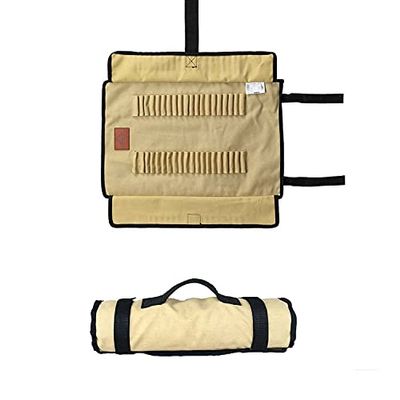 CAMPINGMOON Cotton Canvas Tent Stake Case Storage Bag Max 11.81/30cm in Length Beige Color B126