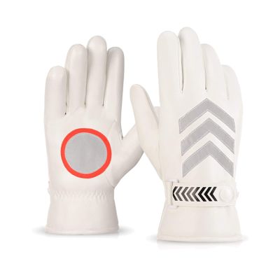 FUFU Gloves Winter Warm Gloves Touch Screen Bicycle Gloves Warm Anti-Skid Windproof Running Gloves (Color : White)