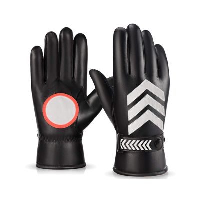 FUFU Gloves Winter Warm Gloves Touch Screen Bicycle Gloves Warm Anti-Skid Windproof Running Gloves (Color : Black)