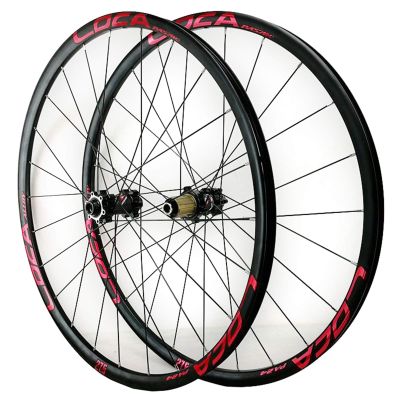 Bikes Front + Rear Wheel 26/27.5/29 Inch Mountain Bike Wheelset Thru Axle 8 9 10 11 12 Speed Ultralight Aluminum Alloy 24 Holes (Color : E, Size : 27.5in)