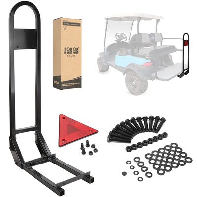 10L0L Universal Golf Cart Rear Safety Grab Bar w/Triangle Reflector Fit for Yamaha Club Car EZGO (2+2) /(4+2) Passenger Golf Cart Manual Hardware Included