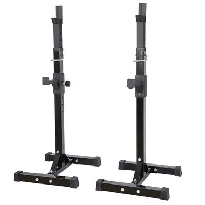 ANT MARCH Pair of Adjustable Height 45"-70" Professional Portable Dumbbell Racks Sturdy Steel Squat Rack Barbell Free Bench Press Stands Home Gym Load 660Lbs Dipping Station 