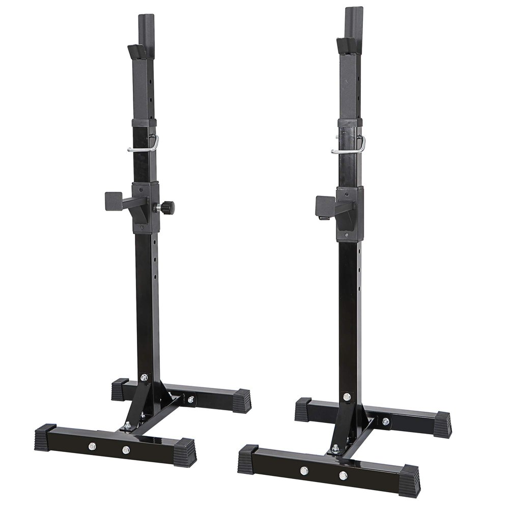 ANT MARCH Pair of Adjustable Height 45"-70" Professional Portable Dumbbell Racks Sturdy Steel Squat Rack Barbell Free Bench Press Stands Home Gym Load 660Lbs Dipping Station