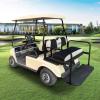 10L0L Golf Cart Front Rear Seat Cover Set for EZGO TXT RXV & Club Car DS 2000-up(Flat Backrest), Made of 3D Air Mesh Polyester Fabric Breathable Washable, Black view 3