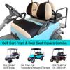 10L0L Front Rear Golf Cart Seat Covers for Yamaha G29 Drive, Drive2, Club Car Precedent, Onward, Tempo and DS Model, Made of 3D Air Mesh Polyester Fabric Breathable Washable - Black view 4