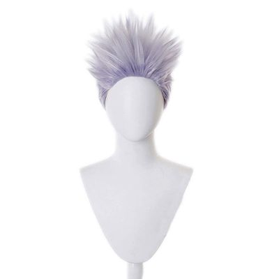 Shancon Anime Satoru Gojo Wig Styled Cosplay Spikier Light Purple Short Party Hair Halloween Props Accessory Men