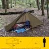 LANSHAN Ultralight Tent 3-Season Waterproof Backpacking Tent for 1-Person Camping, Trekking, Climbing, Hiking, 1 Person, Khaki view 3