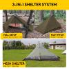 LANSHAN Ultralight Tent 3-Season Waterproof Backpacking Tent for 1-Person Camping, Trekking, Climbing, Hiking, 1 Person, Khaki view 4