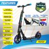 SereneLife Kick Scooter Adult Teenagers Kids- 2 Wheel Kids Scooter with Adjustable T-Bar Handlebar - Alloy Anti-Slip Deck - Portable Folding Scooters for Kids with Carrying Strap - Graffiti view 2