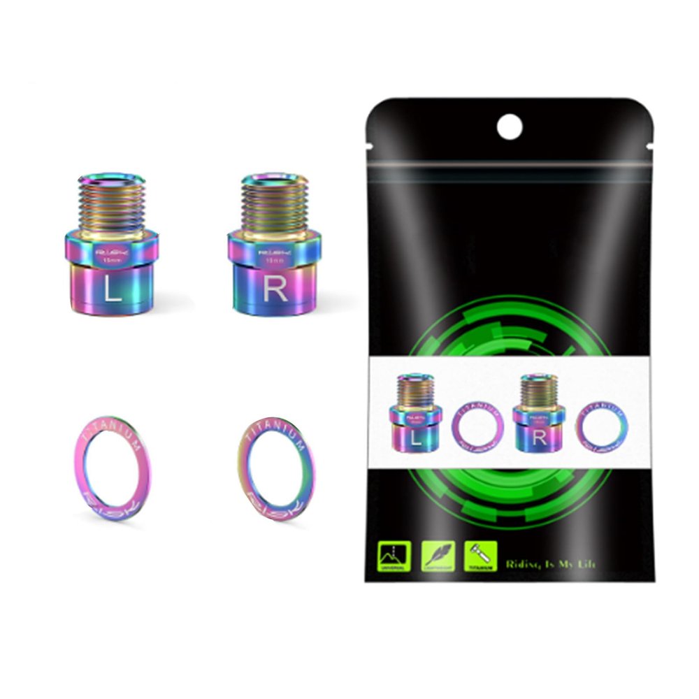 Bike Pedal Extenders, Titanium Alloy Extended Pedal Spacer with Washers Extended 16/20mm Hollow Foot Pedal Extenders for 9/16" Threaded Pedals Bike SPD MT MTB BM