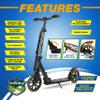 SereneLife Kick Scooter Adult Teenagers Kids- 2 Wheel Kids Scooter with Adjustable T-Bar Handlebar - Alloy Anti-Slip Deck - Portable Folding Scooters for Kids with Carrying Strap - Camouflage view 2
