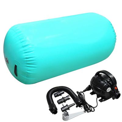 GLANT Air Mat Tumble Track AirSpot - Gymnastics Training Springboard - Round Inflatable Springboard (Air Roller-Mint GREENWIth Pump, (Diam)23.6in*H39.4in)