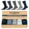 GoWith 5 Pairs Mens Dress Socks, Soft Comfortable Lightweight Crew Thin Breathable Calf Socks, Rayon Made from Bamboo, Assortie, M/L, 3558 view 1