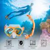 Aisrida Kids Snorkeling Set Children Mask Fin Snorkel Set Snorkeling Gear Snorkel Mask + Adjustable Swimming Kids Flippers+ Dry Snorkel Tube + Travel Bags (Orange) view 2