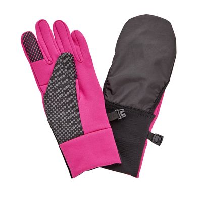 VIA by SKL Style Kid's Convertible Gloves, Fuchsia, size 4-7