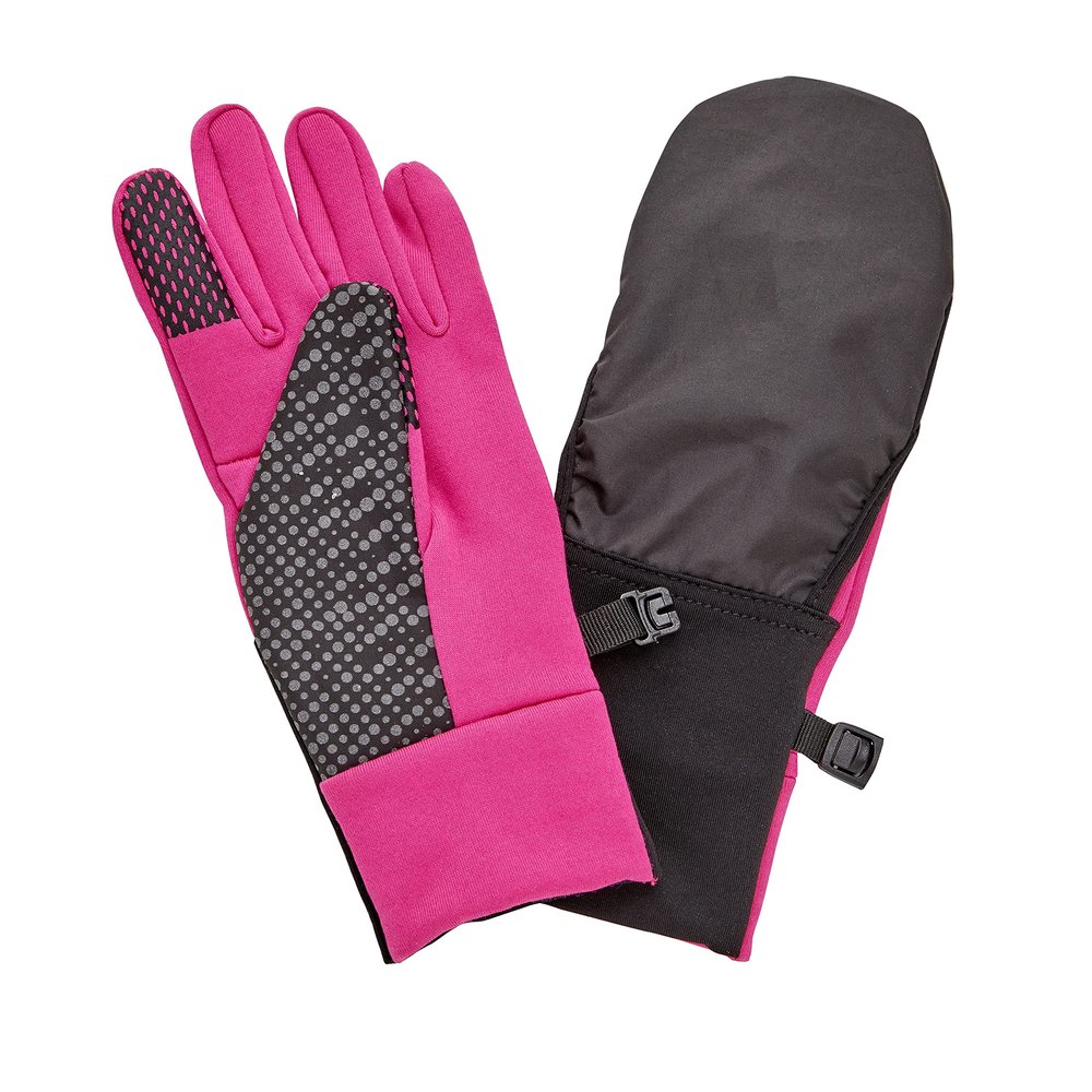 VIA by SKL Style Kid's Convertible Gloves, Fuchsia, size 4-7