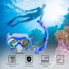 Aisrida Kids Snorkeling Set Children Mask Fin Snorkel Set Snorkeling Gear Snorkel Mask + Adjustable Swimming Kids Flippers+ Dry Snorkel Tube + Travel Bags (Blue) view 2