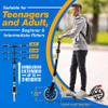 SereneLife Foldable Kick Scooter - Stand Kick Scooter for Teens & Adults with Rubber Grip at Tip, Alloy Deck, Adjustable T-Bar Handlebar Height, Smooth Gliding Wheels, Easy Maneuvering (Black & White) view 4