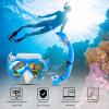 Aisrida Kids Snorkeling Set Children Mask Fin Snorkel Set Snorkeling Gear Snorkel Mask + Adjustable Swimming Kids Flippers+ Dry Snorkel Tube + Travel Bags (Light Blue) view 2