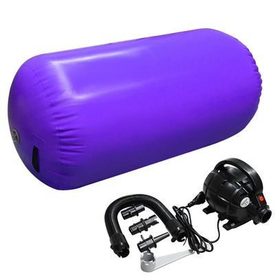 GLANT Air Mat Tumble Track AirSpot - Gymnastics Training Springboard - Round Inflatable Springboard (Air Roller-PURPLEWIth Pump, (Diam)23.6in*H39.4in)
