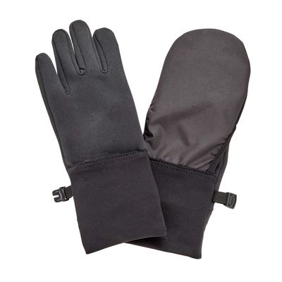VIA BY SKL STYLE Kid's Convertible Gloves, Black, Size 4-7 (20-GL-014-2)