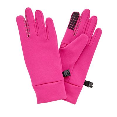 VIA by SKL Style Kids Reflective Go Anywhere Fleece Gloves, Fuchsia Pink, Size 4-7
