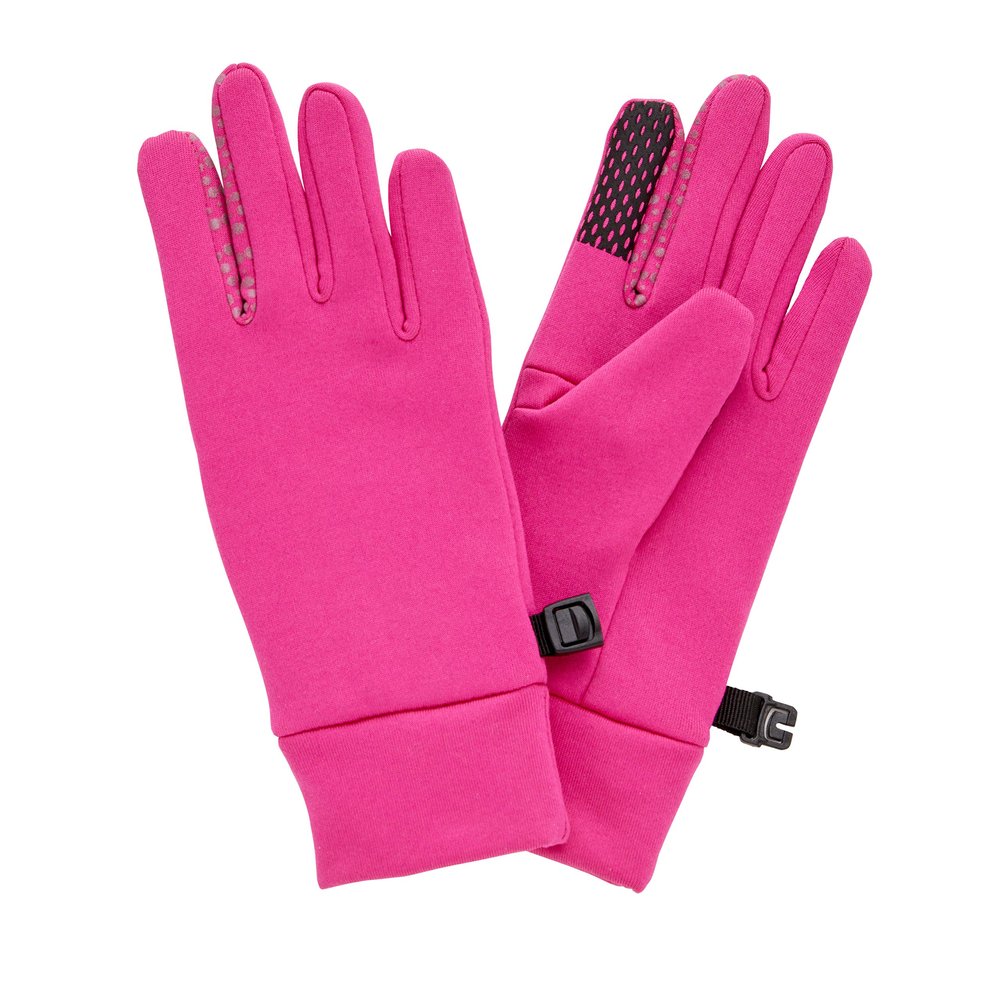 VIA by SKL Style Kids Reflective Go Anywhere Fleece Gloves, Fuchsia Pink, Size 4-7
