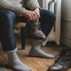 GoWith Men's Norwegian Style Thick Knit Wool Winter Crew Socks, Half Cushion Socks Mod:6001, 3 Pairs, Size: 7.5-9.5, Gray view 2
