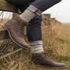 GoWith Men's Norwegian Style Thick Knit Wool Winter Crew Socks, Half Cushion Socks Mod:6001, 3 Pairs, Size: 7.5-9.5, Gray view 3