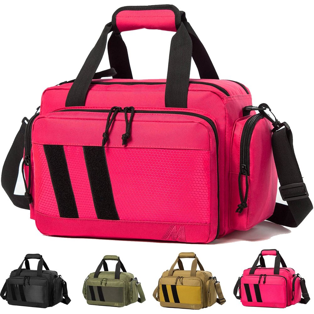 MERALIAN Range Bag - Tactical Gun Bag for Handguns, Pistols and Ammo. Padded Shooting Duffle Bag for Hunting. (Pink)